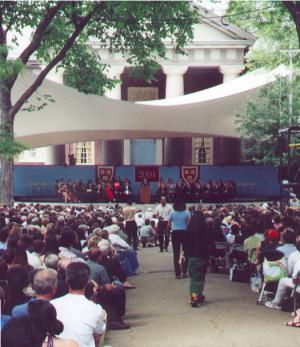 Bono speaks at Harvard University class day on 6th June 2001